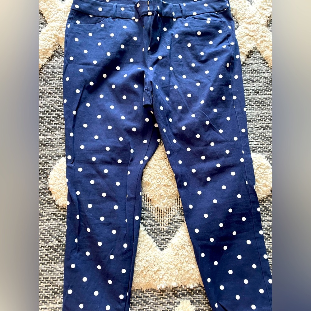 Navy Blue Polka Dot Pants